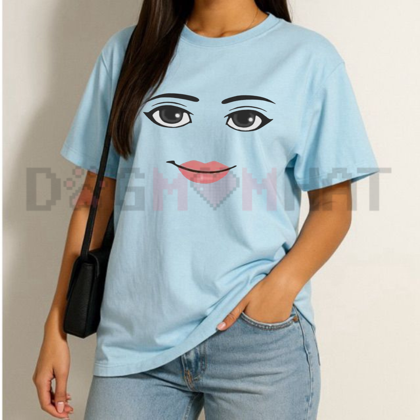 Cyber Cheeky Face Harajuku Graphic Tee - Unique Summer Roblox Woman Face Meme Unisex Streetwear Shirt