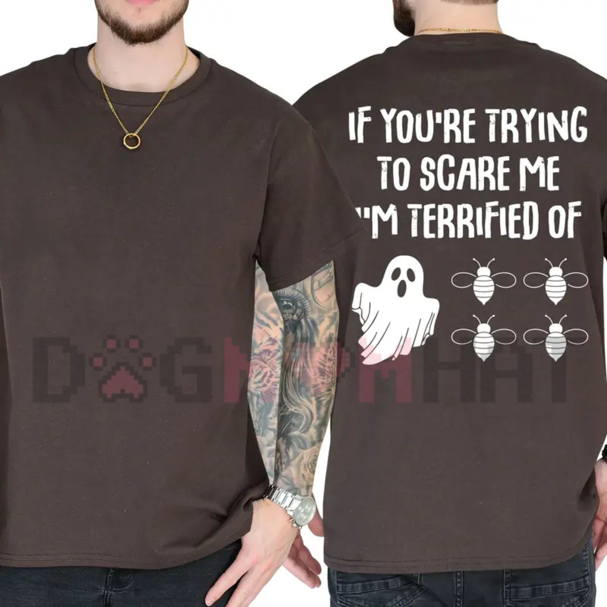 "Funny Halloween Ghost Bee" Graphic T-Shirt