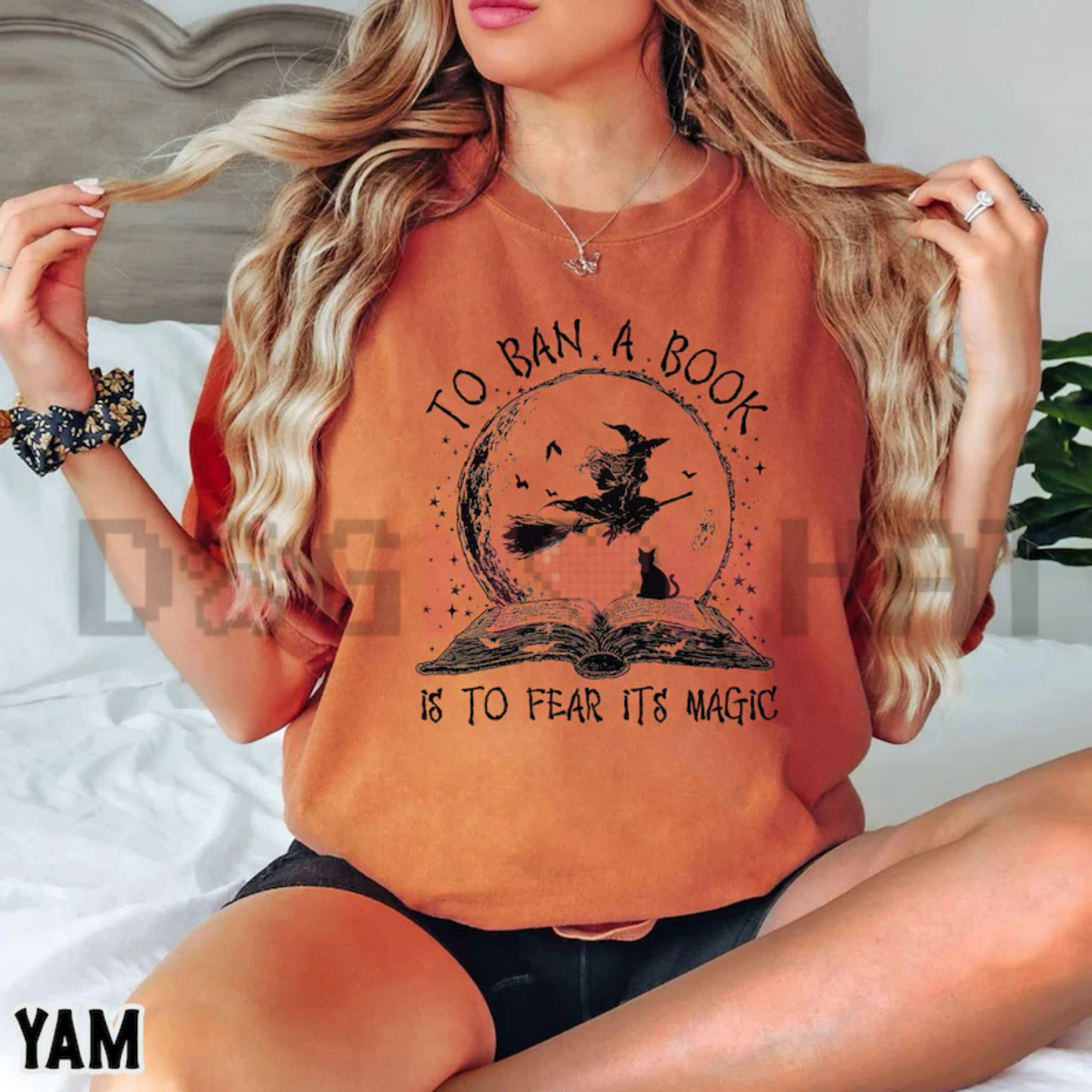 Comfort Colors® Spooky Bookworm Witch T-Shirt - Halloween Library & Reader Gift Tee