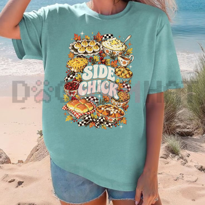 Festive Friction Tee – Funny "Side Chick" Thanksgiving Side Dish Graphic Shirt