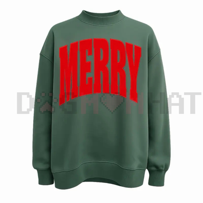 MERRY Christmas Holiday Mock Neck Sweatshirt