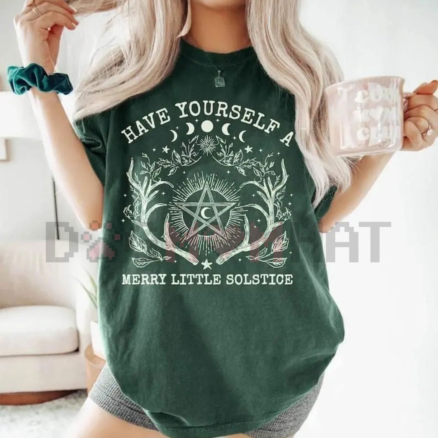 Pagan Yule Shirt – Comfort Colors® 'Merry Little Solstice' Festive Witchy Apparel