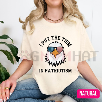 Put The Tism In Patriotism Athletic Eagle T-Shirt