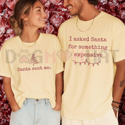 Yule Couple Harmony Garment-Dyed Tee – Festive Santa Quote Holiday Shirt