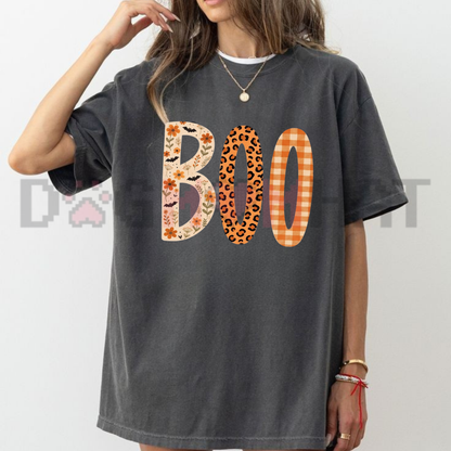 BOO Comfort Colors® Halloween Shirt - Trendy Ghost Festive Holiday Tee