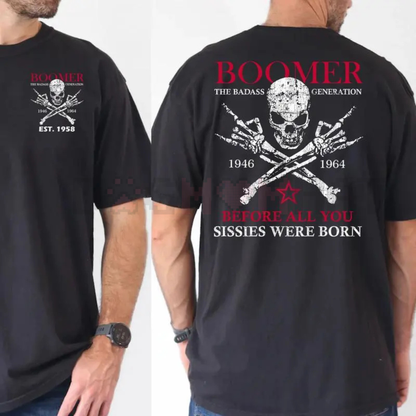Vintage Boomer Legacy Statement T-Shirt (1946–1964) – Unisex Old School Skull Tee