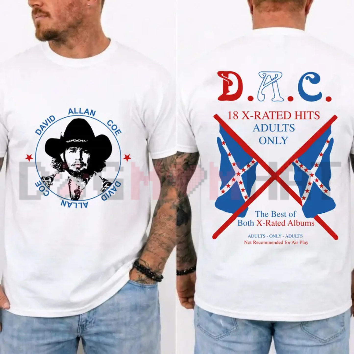 David Allan Coe Outlaw Country Music Graphic Tee - Longhaired Redneck Vintage Soft Cotton Unisex Legend T-Shirt
