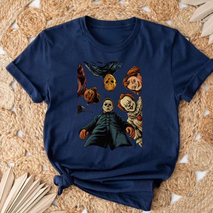 90s Halloween Movie Characters T-Shirt – Vintage Retro Horror Tee