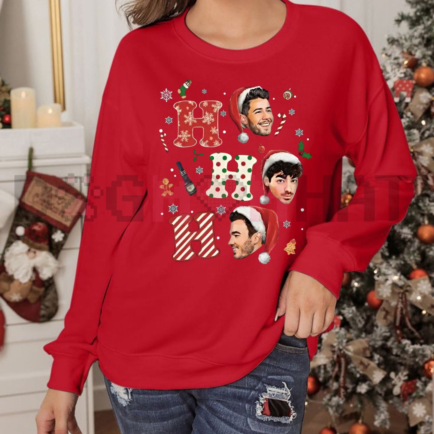 Vintage Jonas Bros 20th Anniversary Christmas Sweatshirt – Unisex Music Lover Jumper, Living the Dream Tour 2025 Fan Gift