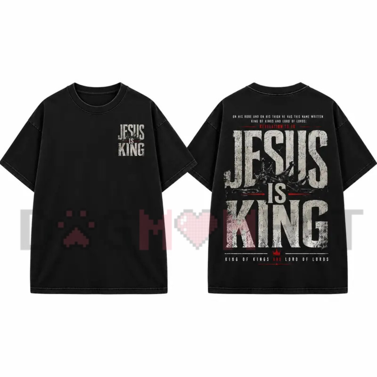 Monarch Testimony Graphic Tee – Jesus Is King Crown Back-Print T-Shirt