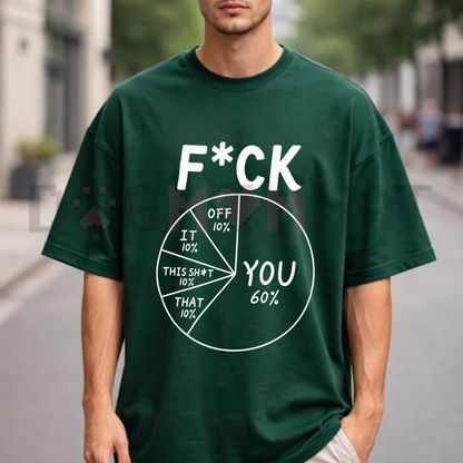 Zero Care Spectrum Graphic Tee - Funny Sarcastic Data Pie Chart Unisex Pure Cotton Shirt