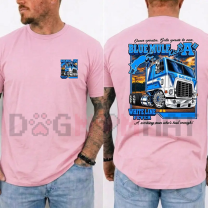 Blue Mule "White Line Fever" Vintage Trucker Graphic T-Shirt