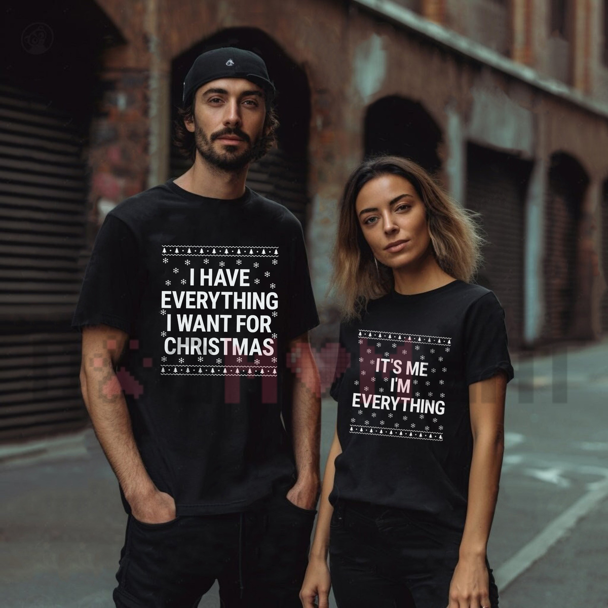 I Have Everything I Want For Christmas Funny Couple Graphic T-Shirt