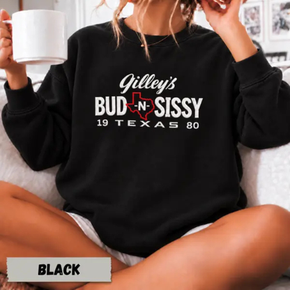 Dewey Western Club Crewneck – Urban Cowboy Gilley's Bud & Sissy Sweatshirt