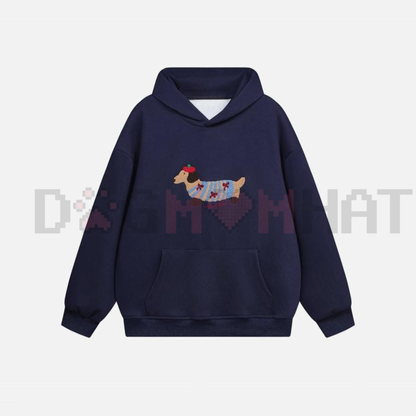 Aelfric Eden Cartoon Dog Embroidered Unisex Hoodie