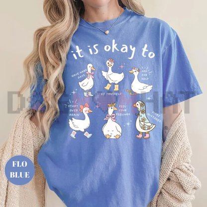 Comfort Colors® "Silky Mental Health Goose" T-Shirt - Positive Affirmation Self Care Tee