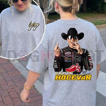 "Carson Hocevar Fight #77" Vintage Racing Graphic T-Shirt