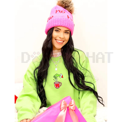 Embroidered Christmas Drink Sweatshirt – Unisex Classic Crewneck