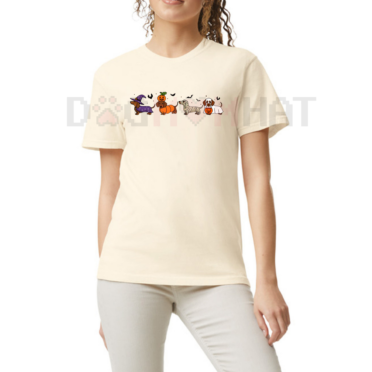 Dachshund Shirt – Halloween Ghost Spooky Wiener Dog Tee, Dog Mama Halloween Gift