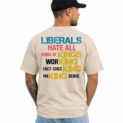 Political Satire Humor Graphic Tee - Funny Liberal Commentary Pure Cotton Menswear Casual T-Shirt