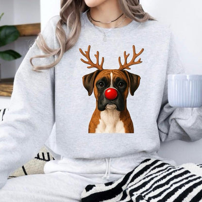 Christmas Reindeer Dog Sweatshirt – Unisex Festive Pet Graphic Pullover