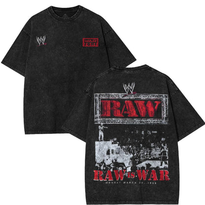 WWE RAW Legends Vintage Washed T-Shirt – Heavyweight Wrestling Graphic Tee