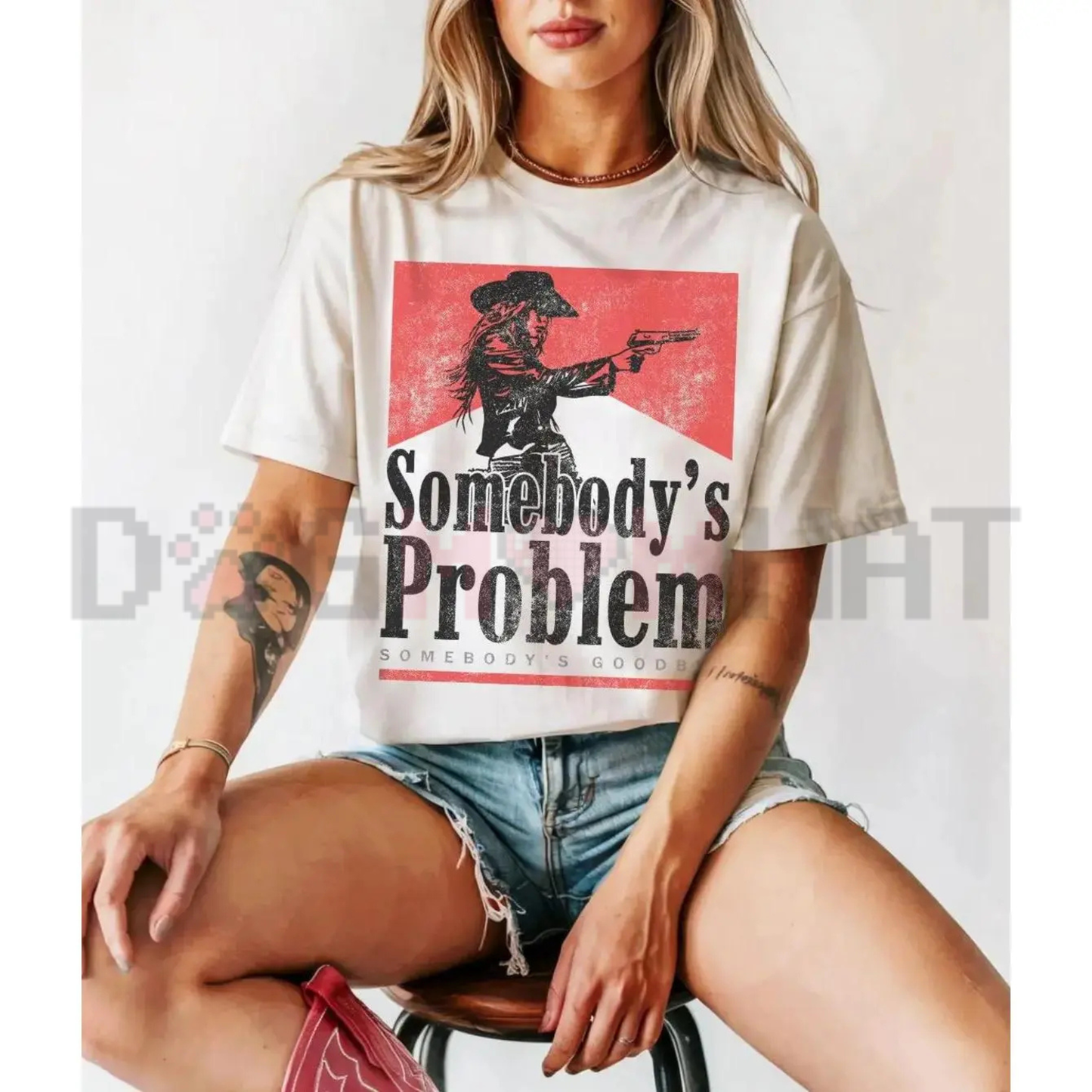 "Somebody's Problem" Country Music Tee – Vintage 90s Western Graphic Shirt