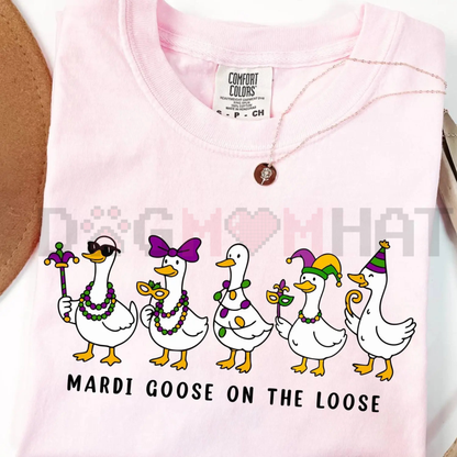 Retro Mardi Gras Silly Goose T-Shirt