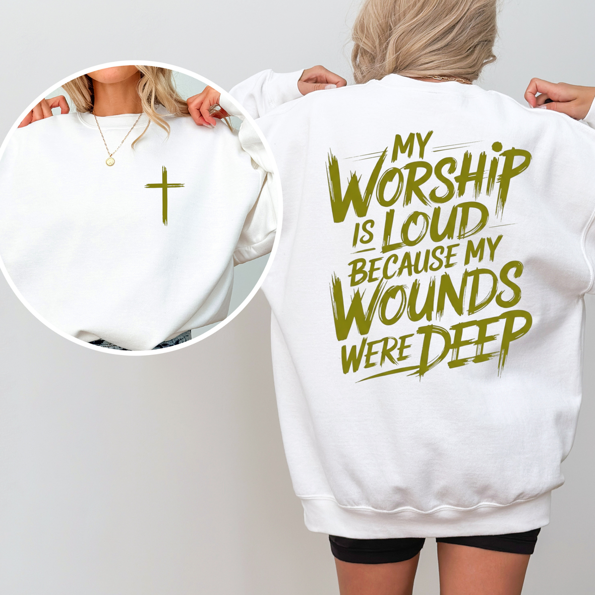 Echoes of Healing Pullover – Double-Sided Vintage Christian Worship Sweatshirt