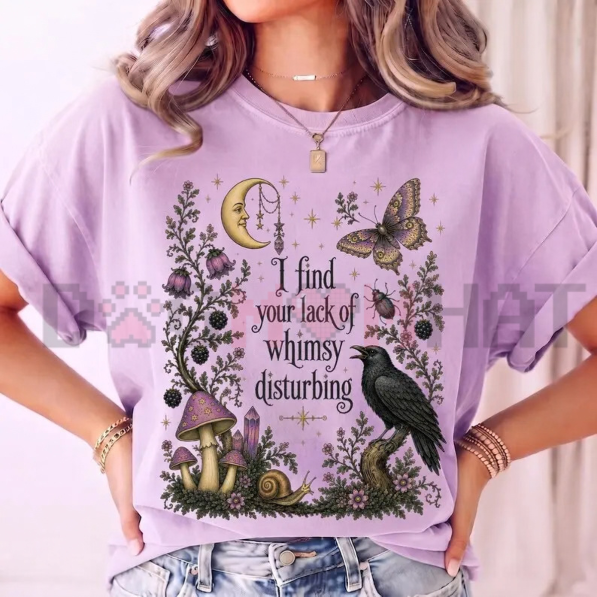 Lack of Whimsy Crow & Celestial Moth Graphic T-Shirt
