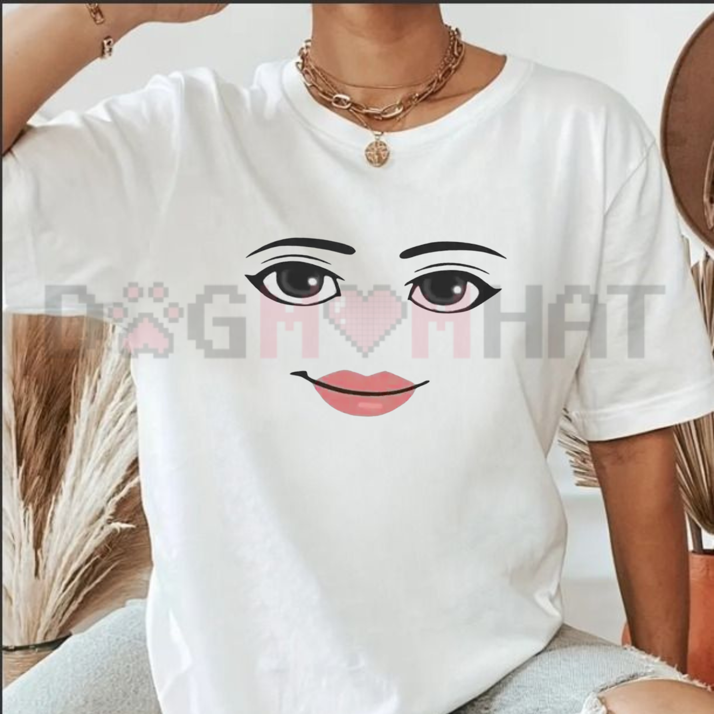 Cyber Cheeky Face Harajuku Graphic Tee - Unique Summer Roblox Woman Face Meme Unisex Streetwear Shirt