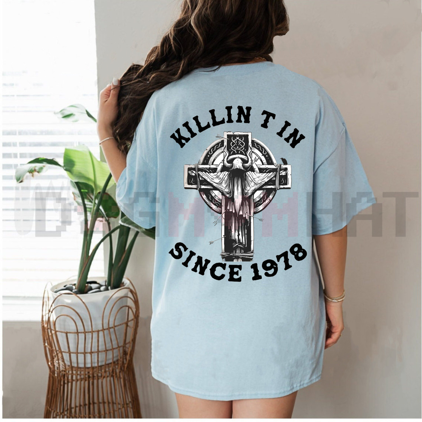 "KILLIN T IN SINCE 1978" T-Shirt – Sheep Horns Wizard Edgy Fantasy Metal Graphic Tee