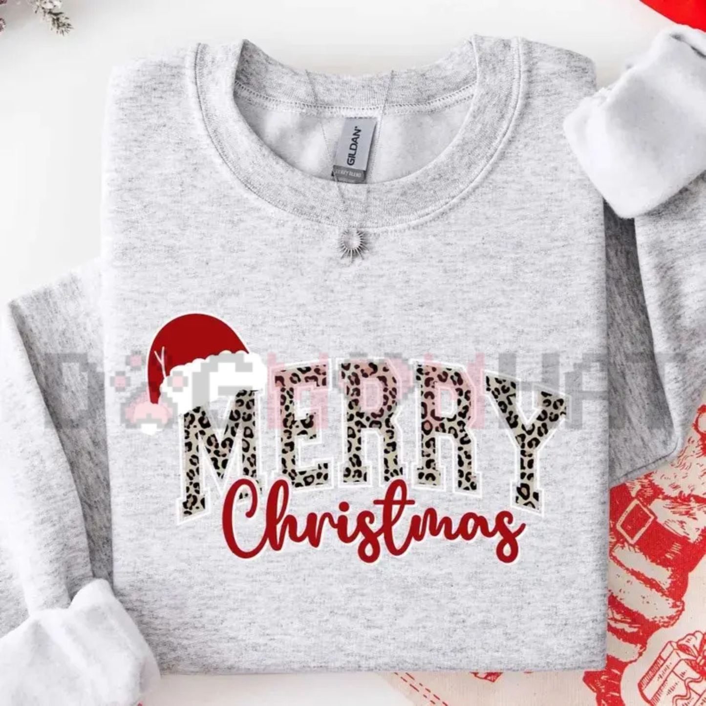 Merry Christmas Buffalo Plaid Graphic Sweatshirt - Vintage Holiday Cozy Soft Cotton Unisex Xmas Family Gift Pullover
