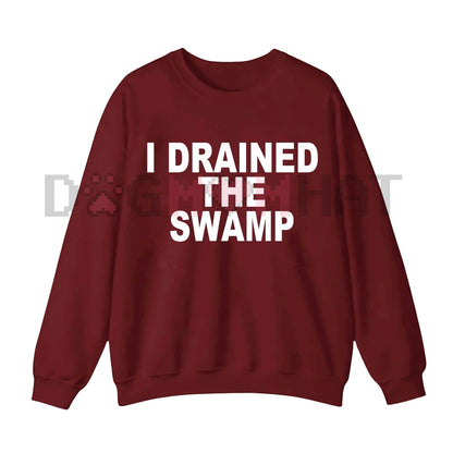 Funny Couple Sweatshirt: "I Drained the Swamp / Swamp" Political Meme Matching Tees, Conservative Humor Gift