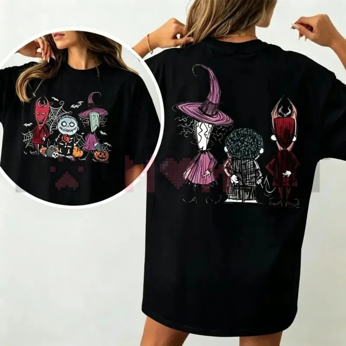 Spooky Trio Halloween Graphic T-Shirt