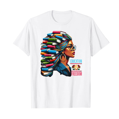 "Education is Free" Black History Tee – Black Teacher Books & Literacy Graphic Shirt