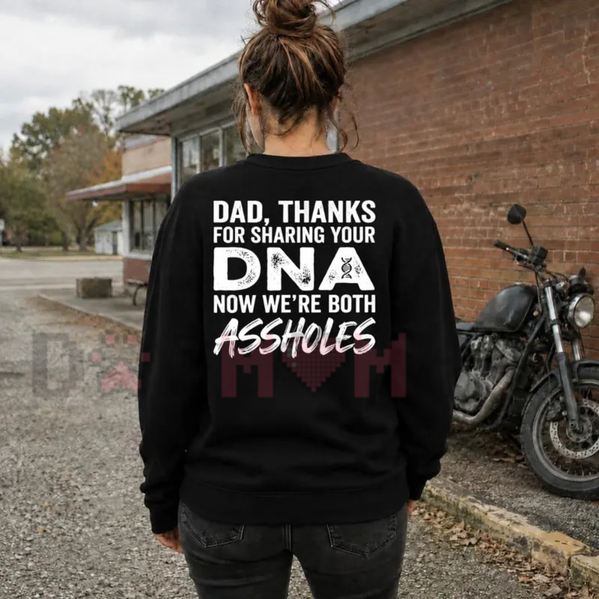 Dad Thanks For Sharing Your DNA Sarcastic Family Graphic Sweatshirt