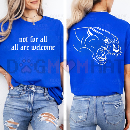 Not For All All Are Welcome Graphic Tee - Inclusive Statement Soft Cotton Unisex Quote T-Shirt