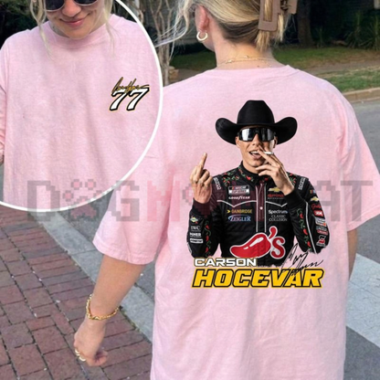 "Carson Hocevar Fight #77" Vintage Racing Graphic T-Shirt