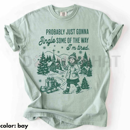 Funny 'Jingle Tired' Comfort Colors® Christmas Tee