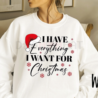 "I Have Everything I Want For Christmas" Couple Matching Sweatshirt