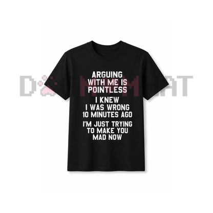Unbeatable Debate Champion Graphic Tee - Funny Sarcastic Quote Black Pure Cotton Men's Shirt