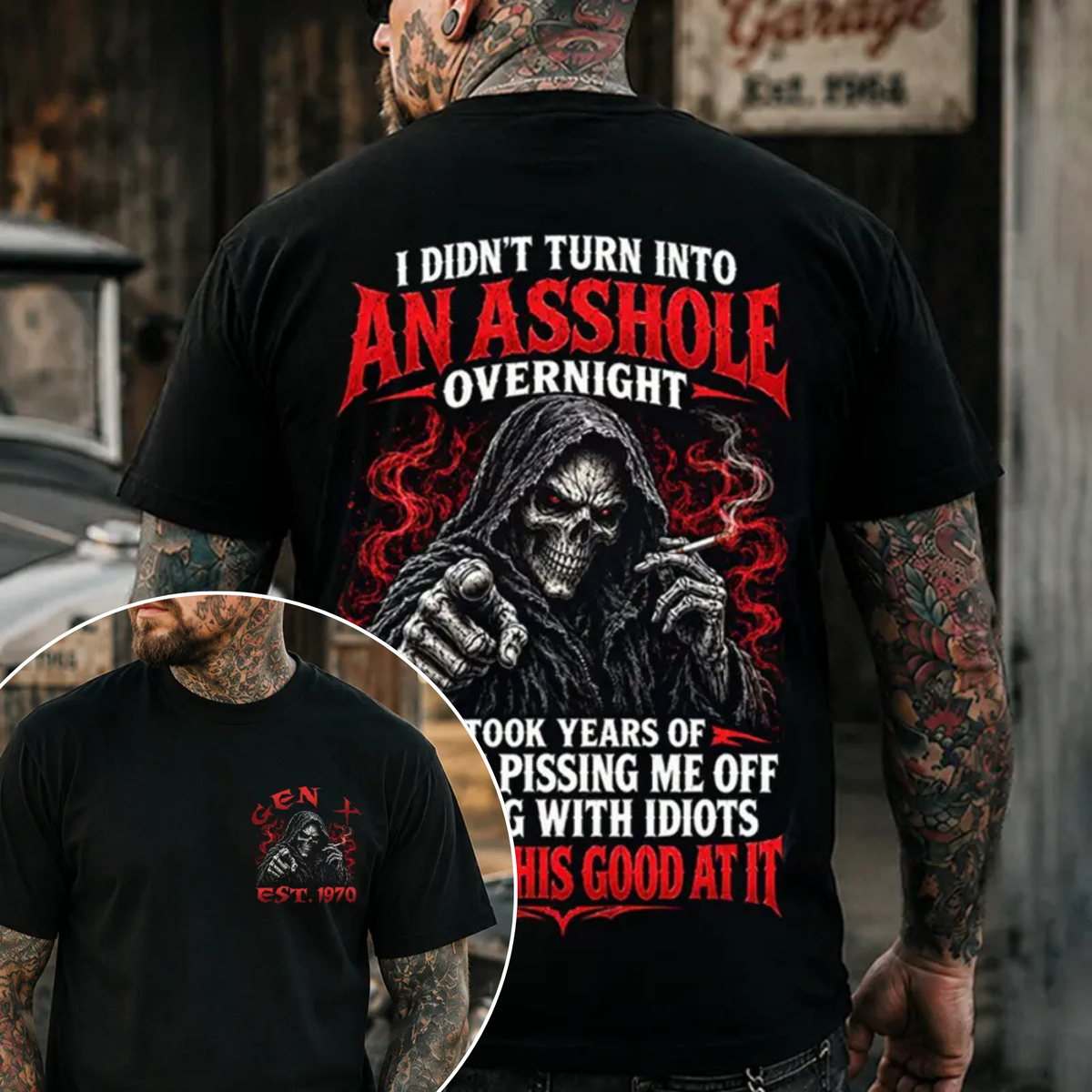 Rude Awakening Tee – Custom Year Skull Graphic T-Shirt