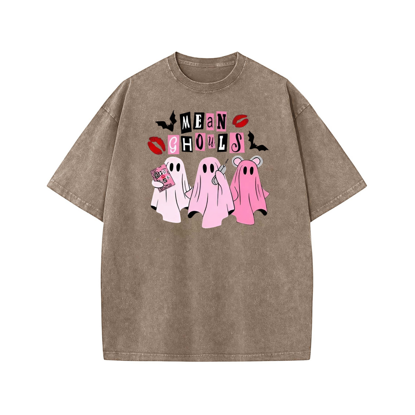 Unisex "Mean Ghouls" T-Shirt – Halloween Streetwear Tee, Washed Vintage Style