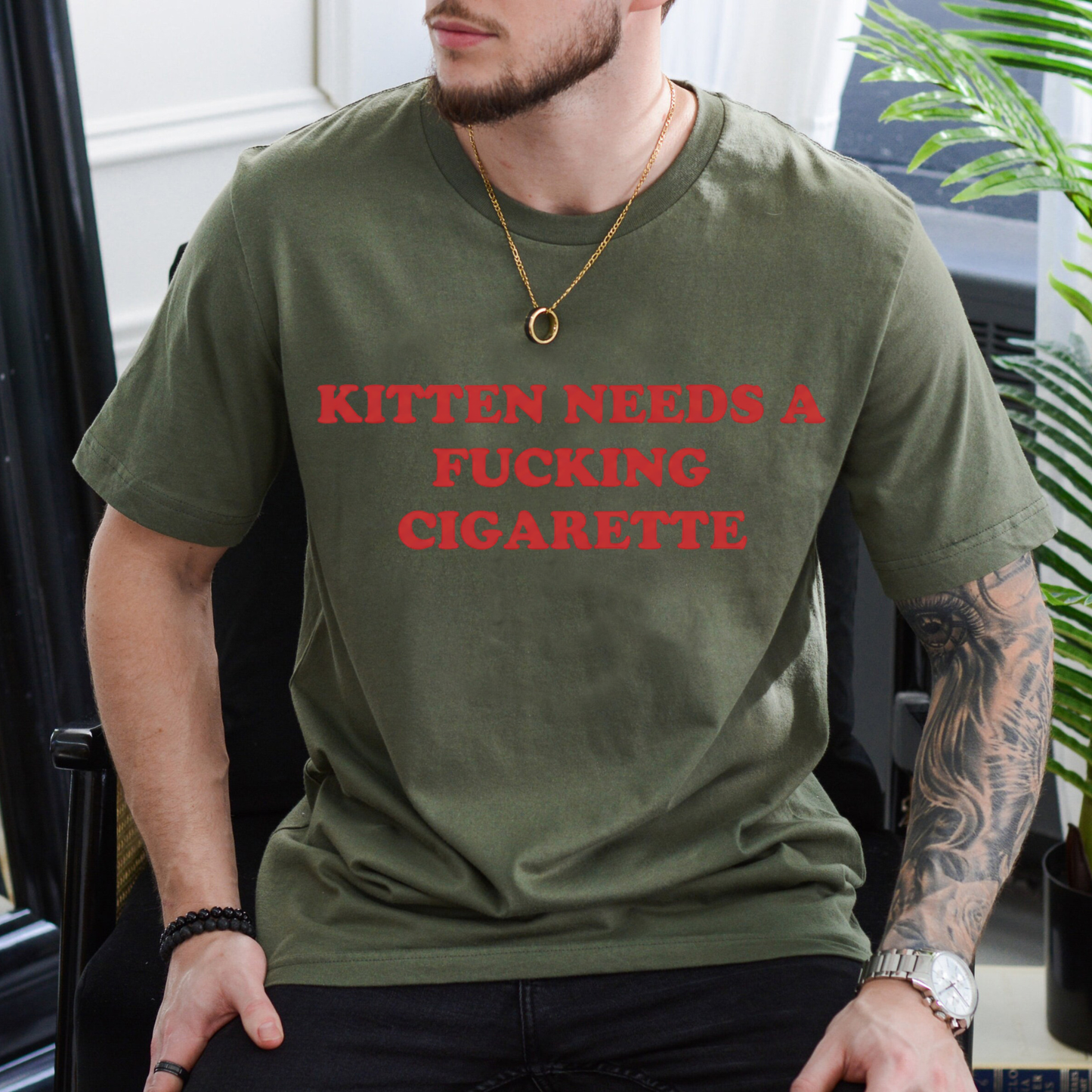 "Kitten Need a Fking Cigarette" T-Shirt