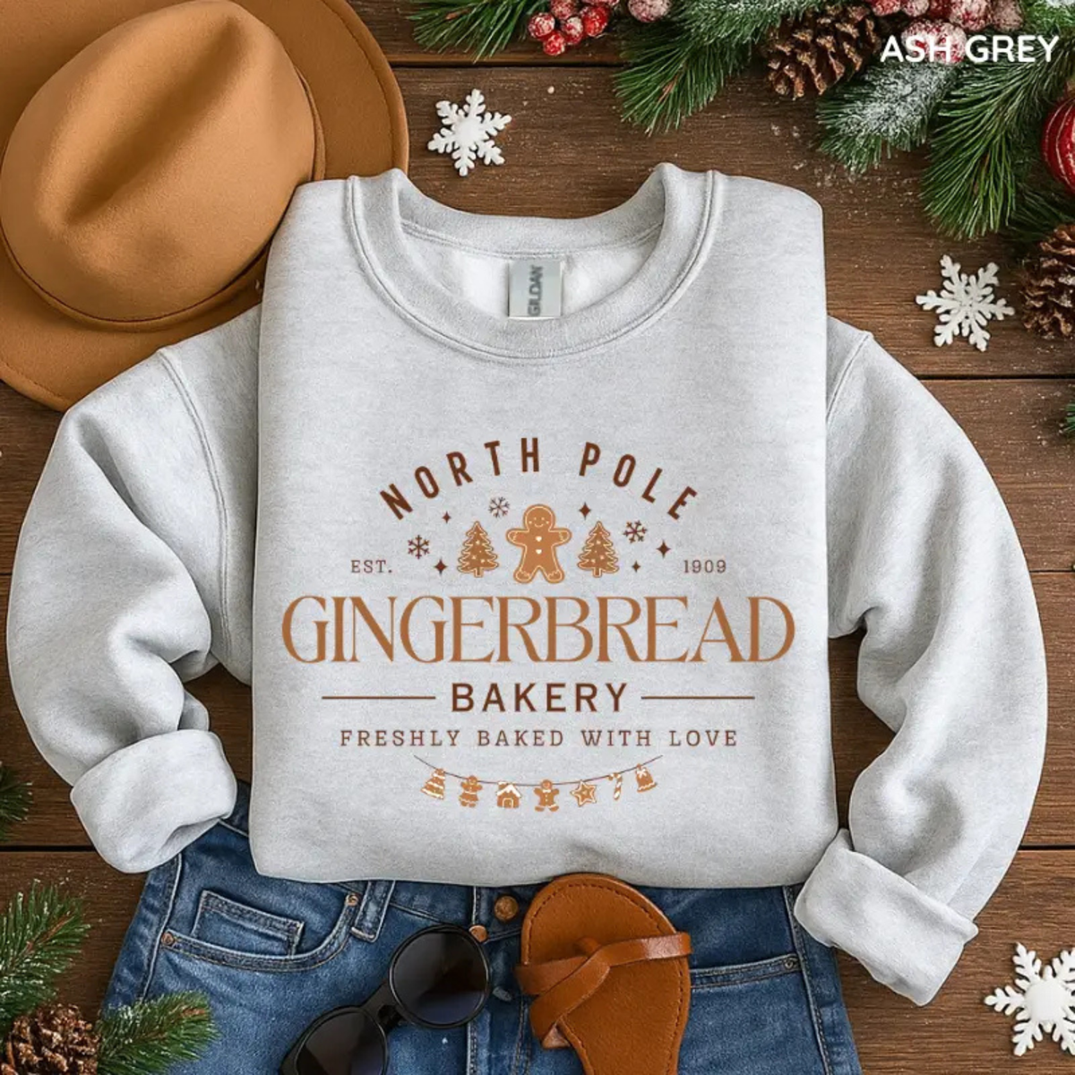 Cluckmas Crewneck – Gingerbread Bakery Christmas Cookie Aesthetic Sweatshirt