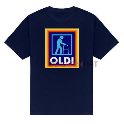 Men's Funny "Oldi" Parody T-Shirt – Golf Gift for Dad, Unisex, Casual Regular Fit Tee