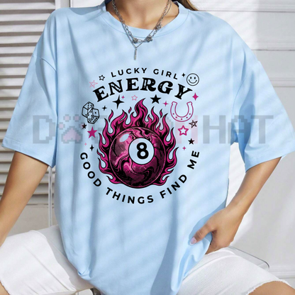 Charmed Manifestation Graphic Tee - Cute Lucky Girl Energy Positive Vibes Pure Cotton Unisex Shirt