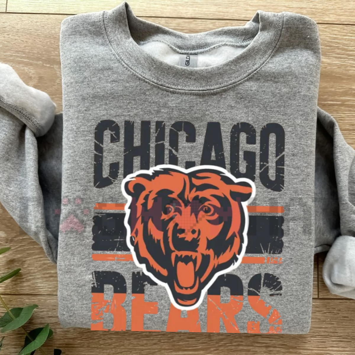 Chicago Football Vintage Gridiron Crewneck Graphic Sweatshirt