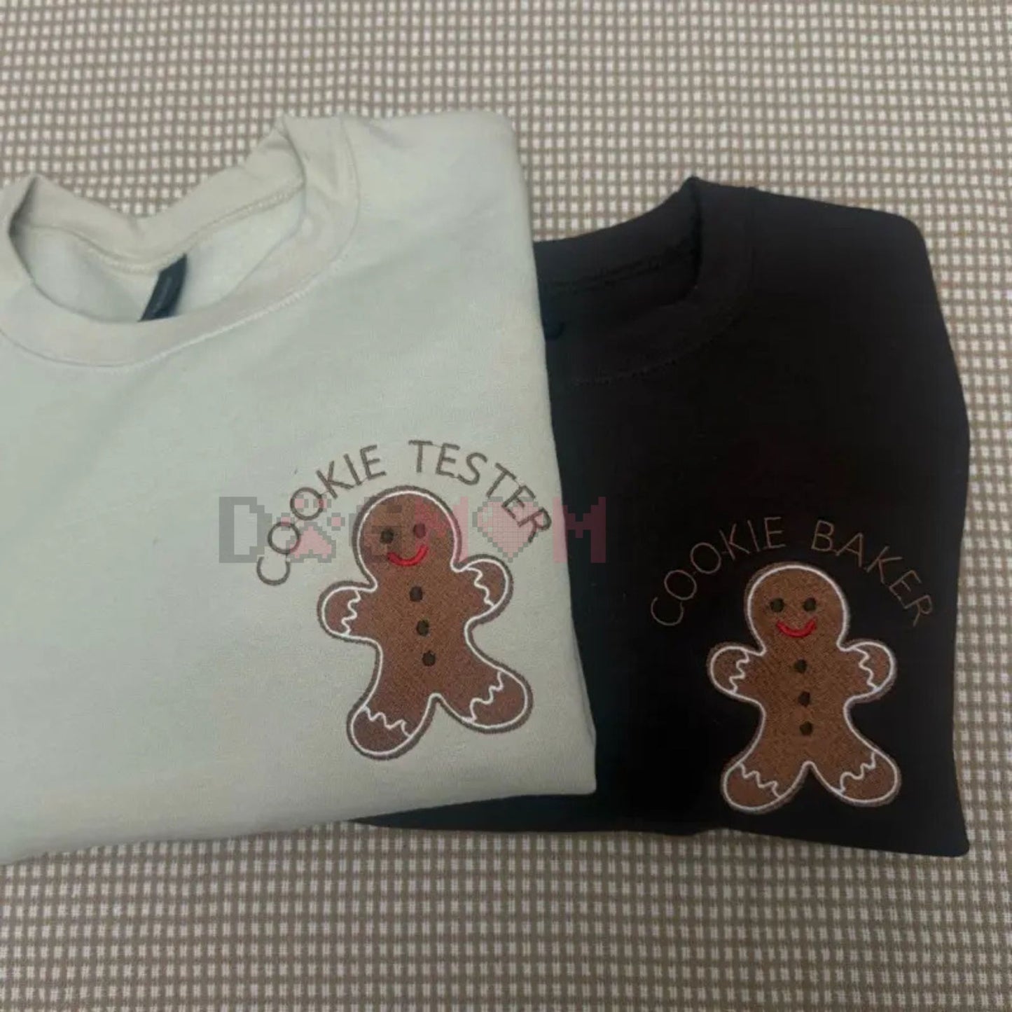 Embroidered 'Cookie Tester OR Baker' Christmas Sweatshirt – Unisex Baking Christmas Sweater, Funny Matching Couple Holiday Gift